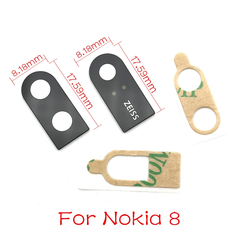 2 шт./партия для Nokia 8 задний объектив задней камеры крышка с Ahesive стикер запасные части