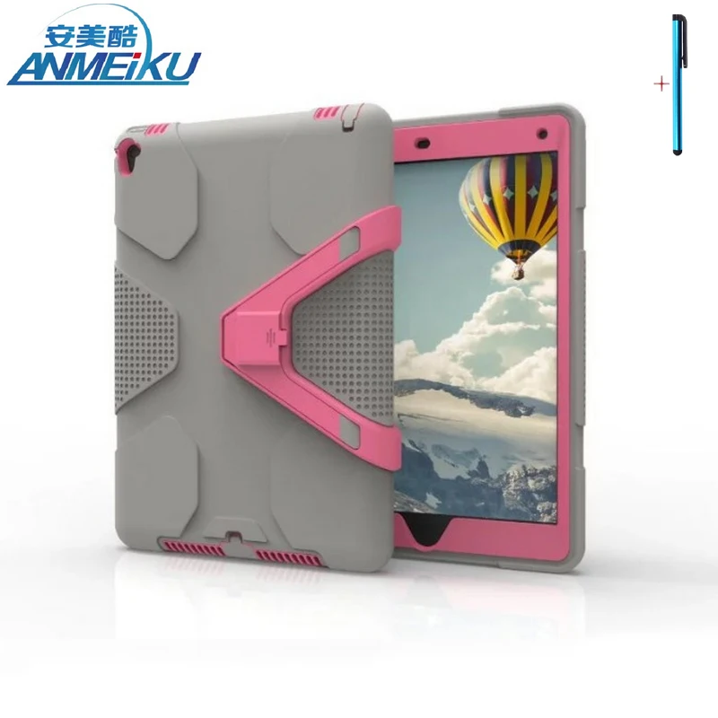 

For iPad Pro 9.7 Case Shockproof Heavy Duty Protective Shell Skin Rubber Silicon Hybrid Cover Stand Case For iPad Pro 9.7'inch