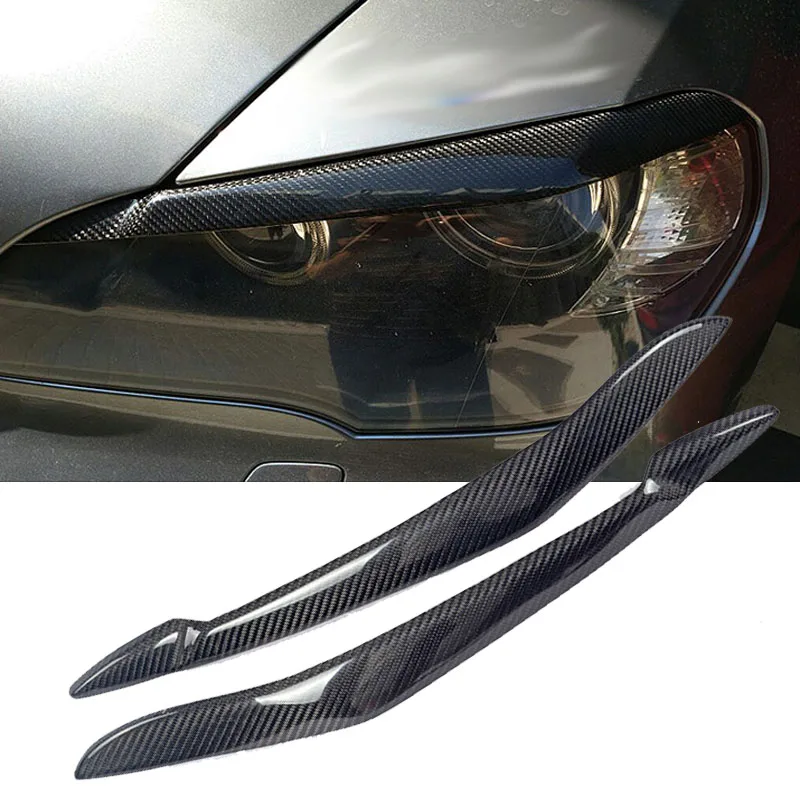 Крышка из углеродного волокна фар брови веко отделкой Стикеры для BMW X5 E70 2009-2012