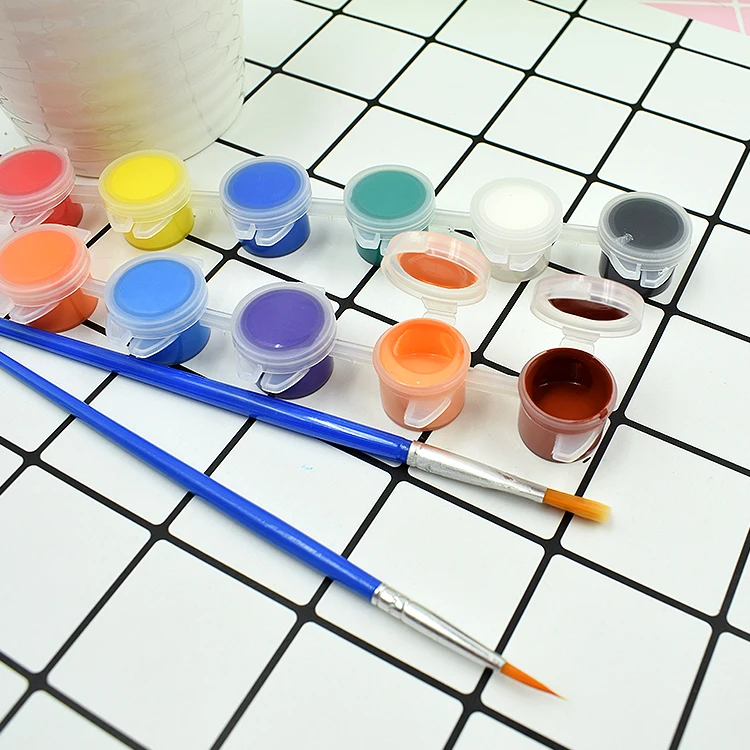 

Professional 12 Colors Acrylic Paints Set Hand Painted Wall Painting Texture Paint Brightly Colored Art Supplies
