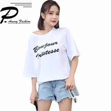 Новые корейские модные Изделие из хлопка с короткими рукавами длинные футболки сезон: весна–лето плюс Размеры Повседневное свободные топы мешковатые футболка