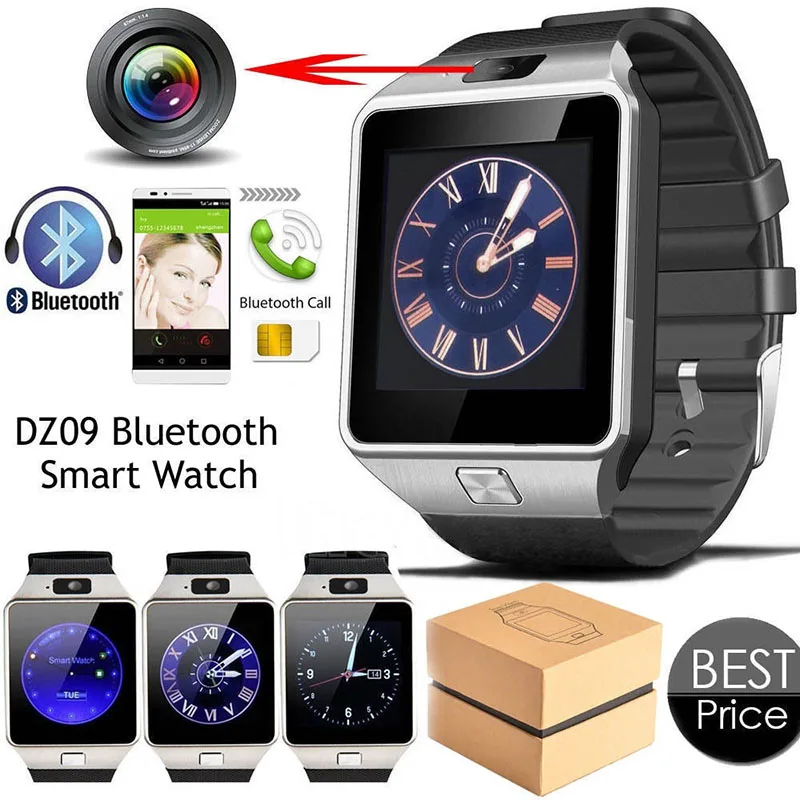 Reloj inteligente mujer Смарт-часы Мужские Цифровые DZ09 с sim-картой Bluetooth подключение лучше, чем другие умные часы