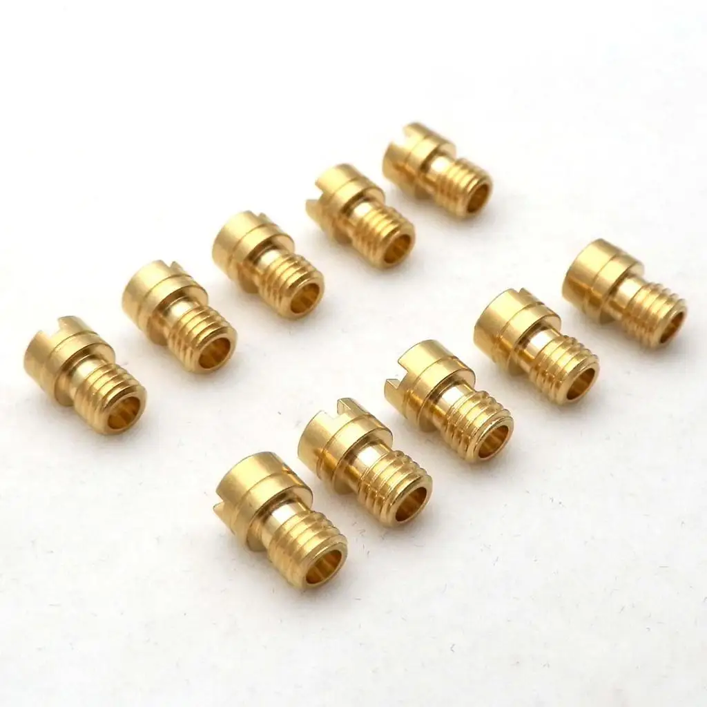 10 Pieces Carburetor Brass Main Jet 5mm Thread with 6mm Small Round