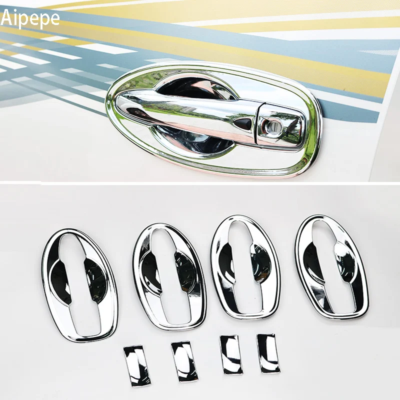 

For Nissan Terra 2018 2019 car styling body cover detector trim ABS chrome External door Bowl stick lamp frame 4pcs