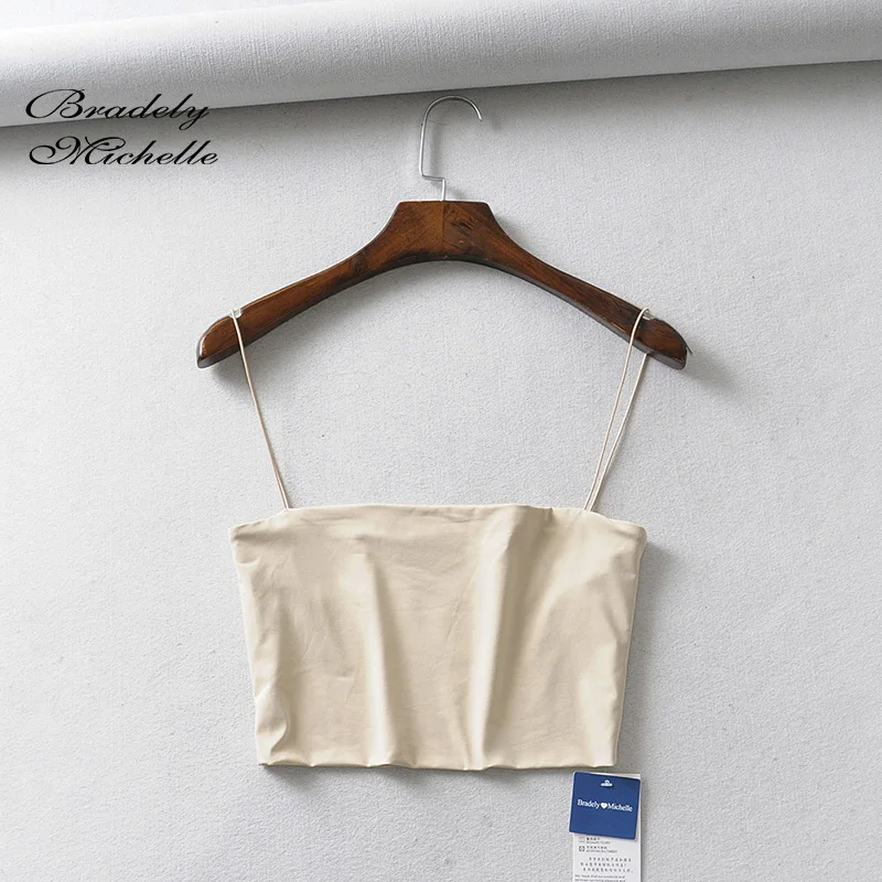 BRADELY MICHELLE 2020 Summer Womens Crop Top Sexy Elastic Cotton Camis sleeveless Short Tank Top Bar