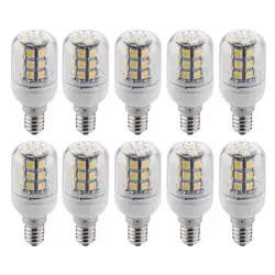 10 X E14 5050 SMD 24LED ампулы лампе фары Кукуруза светодиодное освещение 220 В Blanc CHAUD холодный белый 6000 К теплый Белый 3600 К 300LM