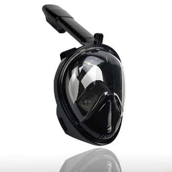 

Full Face Anti-Fog and Anti-Leak Snorkel Diving Mask with 180 Degree Viewing Area and Action Camera Mount