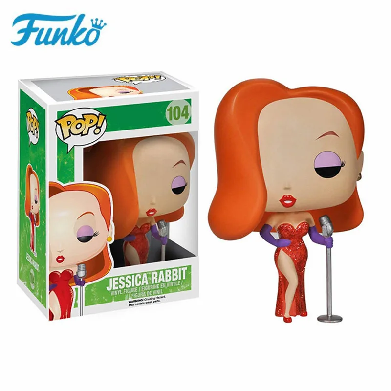 

FUNKO POP Who Framed Roger Rabbit Theme Character Pop Star #104 Jessica Rabbit Action & Figure Model Vinyl Dolls Collection