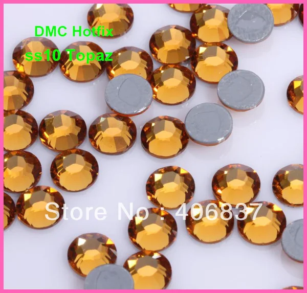 

Free Shipping! 1440pcs/Lot, ss10 (2.7-2.9mm) High Quality DMC Topaz Iron On Rhinestones / Hotfix Rhinestones