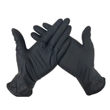 

100Pcs Latex Rubber Gloves Palms Wide 8/9/10cm9 Inch A Grade No Powder Black Rubber NBR Disposable For Home Garden DIY Cleaning