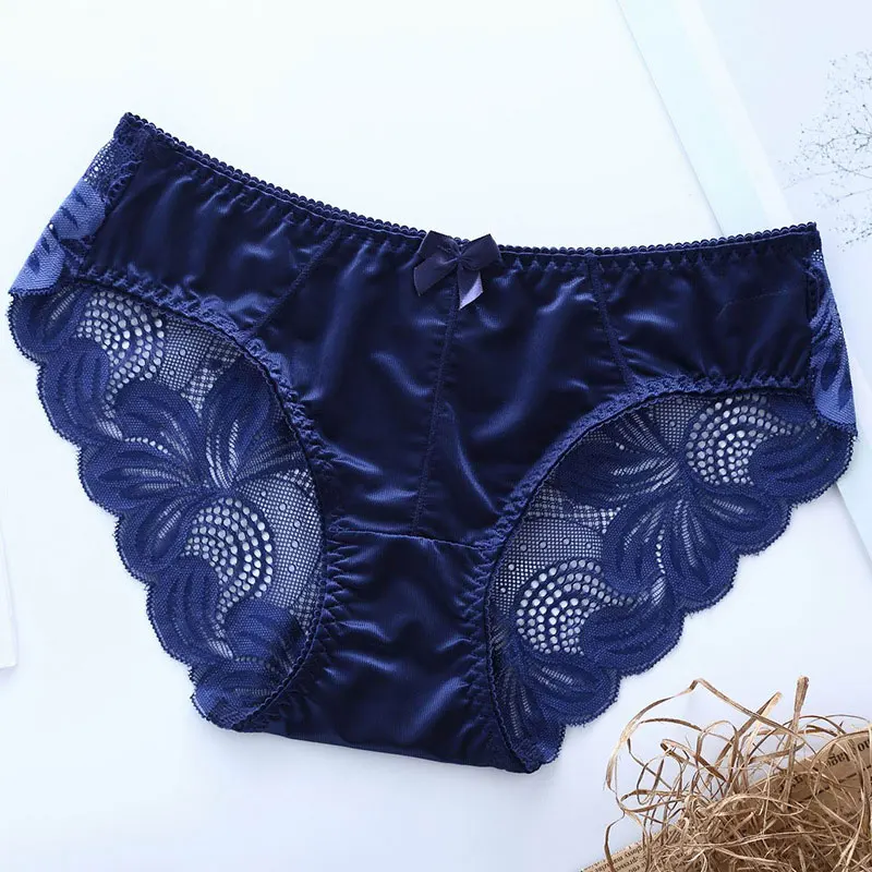 SP&CITY European Style Silk Women Lace Underwear Sexy Transprent Panties Female Lingerie Crtoch Cotton Briefs Hollow Out Panties