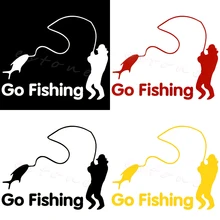 1PCS Funny Car Stickers Go Fishing Outdoor For Car Accessories Decoration for car stickers