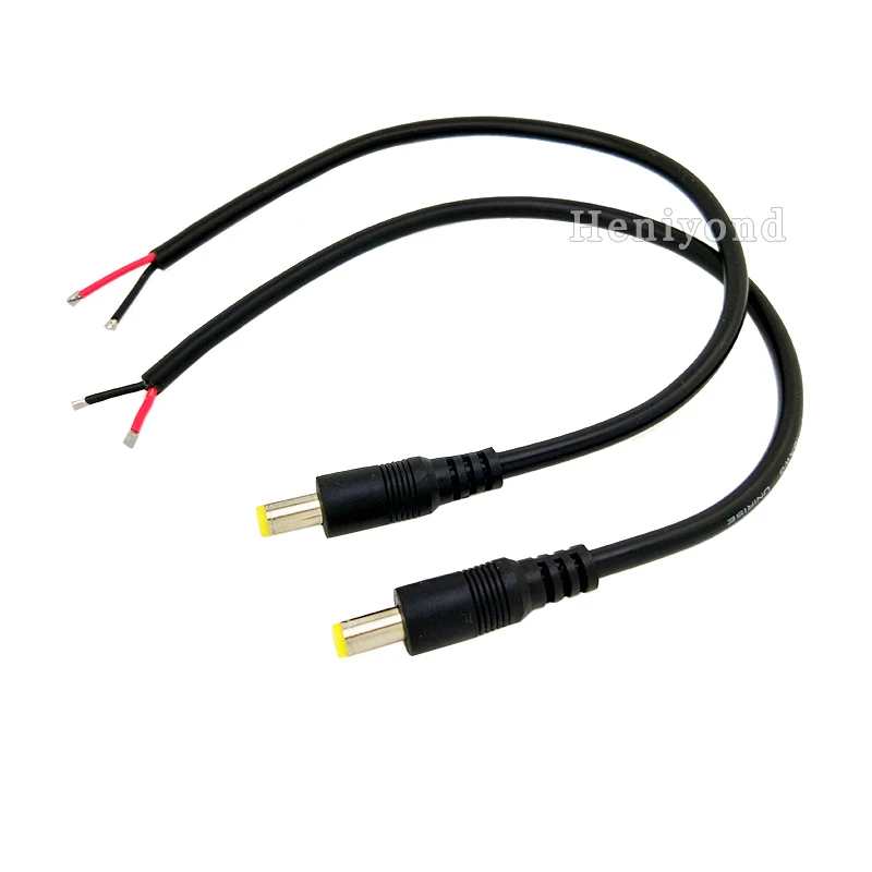 Free shipping DC 5.5x2.1mm plug power supply cord male Extension Cable /DC male for  led strip or cctv camera with high quality