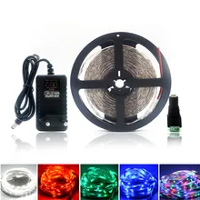 Led 스트립 led 빛 rgb smd5050 유연한 led 스트라이프 방수 1 m 2 m 3 m 4 m 5 m 테이프 다이오드 dc12v + 어댑터 eu/us 침대 빛에 대 한 사용(China)