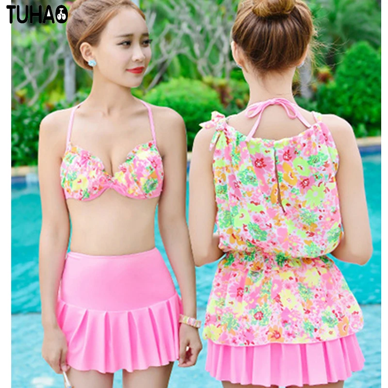 

women's swimming suit Beach Bikini Cover Up Low Back Bikinis 2017 Chiffon Swimsuit Cover-ups Beach Tunic 3 piece swim WearQM07