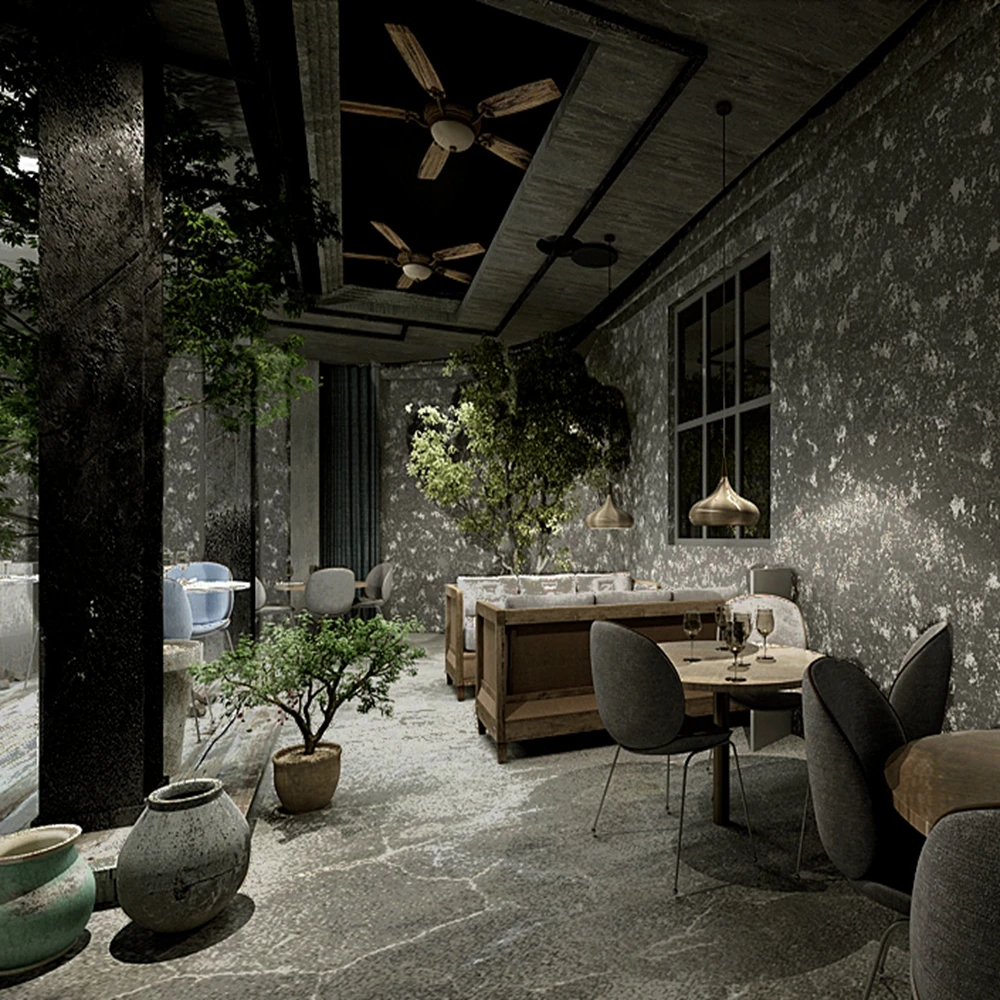 

Luxury Cement Color Wallpaper Industrial Style Vinyl Wallpapers Roll for Living Room Kids Room Bedroom Background Wall Paper