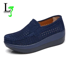 Женская обувь; сезон осень; замшевые Модные дышащие женские лоферы на плоской подошве; женская обувь на платформе; 5 см; г.; женская обувь; Zapatos De Mujer