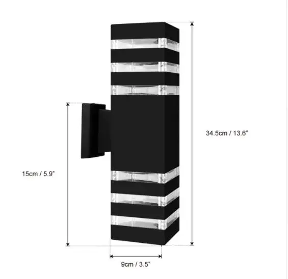 Современный водонепроницаемый вверх вниз алюминиевый Cuboid светодиодный настенный светильник с двойной головкой настенный светильник Открытый E27 розетка AC 85-240V