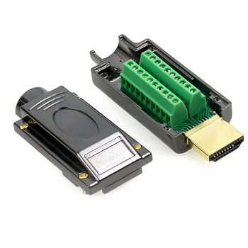 

NEW 1Pcs HDMI Adapter Signals Terminal Breakout Metal Case DIY No Need Weld Black
