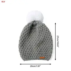 KLV/Мужские Женские Унисекс трикотажные Цвет Block Beanie зимняя шапка лыж крючком Кепки помпоном