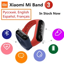 Новейший Xiaomi mi Band 3 mi band 3 Смарт-браслет с OLED дисплеем сенсорная панель монитор сердечного ритма Bluetooth фитнес-трекер