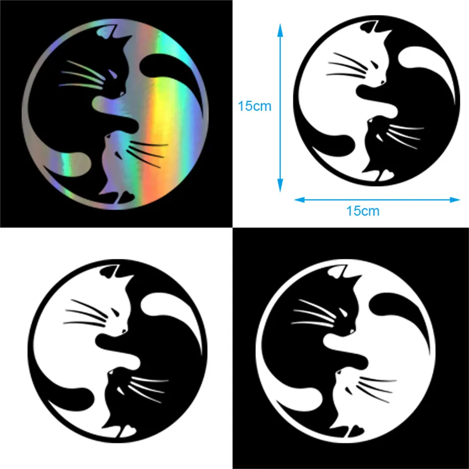 Yang Ying Cats Fashion Cartoon Car Sticker Window Decoration Personality Vinyl Decals Fashion Car Body Window Stickers 1515CM (9)