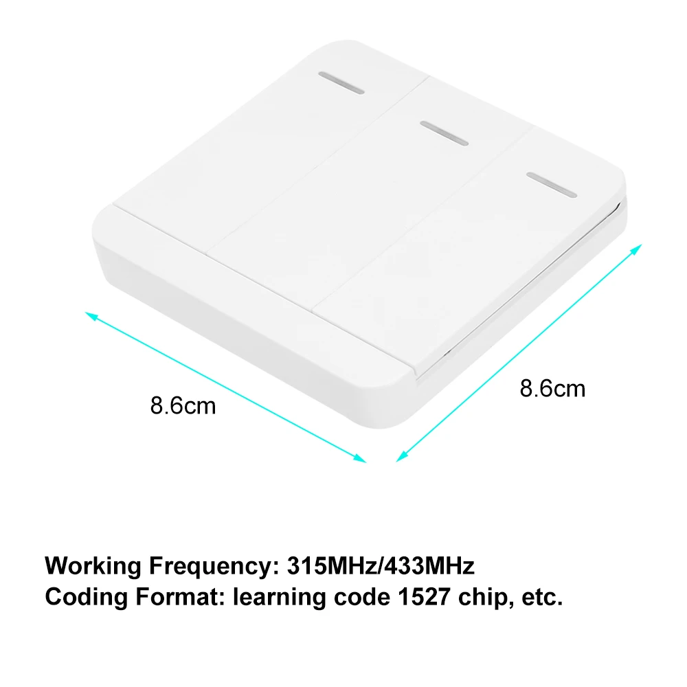 РЧ Смарт настенный выключатель света 1/2/3 Way Беспроводной переключатель гнездо не требуется клей частота приема 315 МГц/433 МГц для умного дома