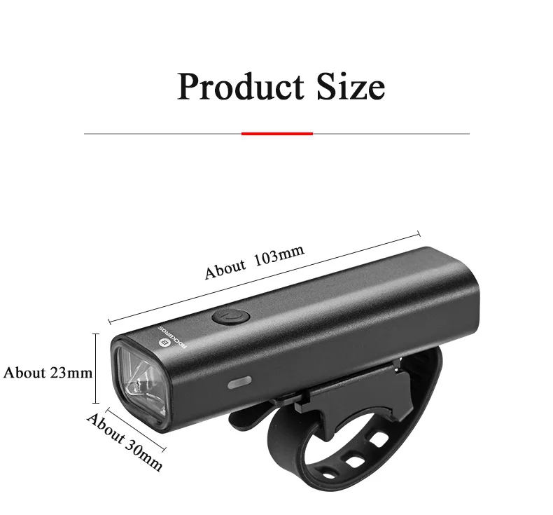 Sale ROCKBROS Bicycle Light USB Charge Rainproof Safety Front Lamp Cycling Ultralight Flashlight Outdoor Night-riding Bike Equipment 9