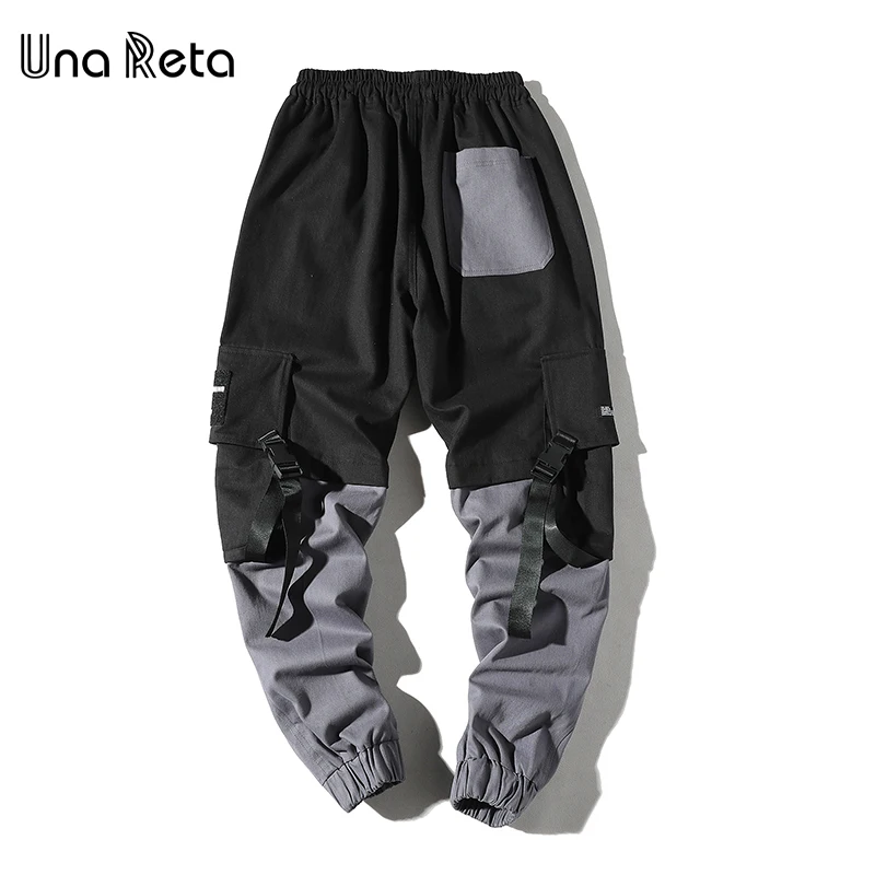 Una Reta Man Pants New Fashion Streetwear Stitching Color Joggers