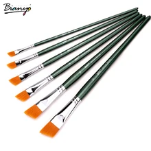 Bianyo нейлоновая Кисть 6 шт. водные кисти художественные принадлежности для рисования набор профессиональных живописное произведение Аква тонкая деревянная ручная щетка