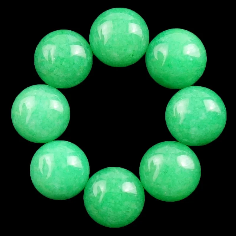12Pcs Green Jades Round 12x5mm Cab Cabochon Ca180814(Send