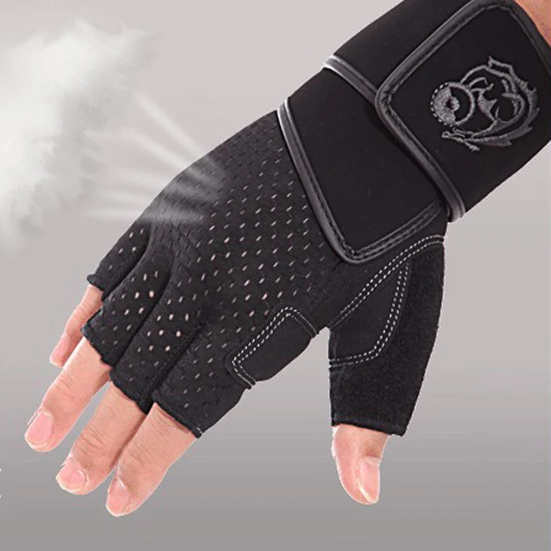 Weight Lifting Gloves Soft Leather Gym Gloves With Wrist Support Double
