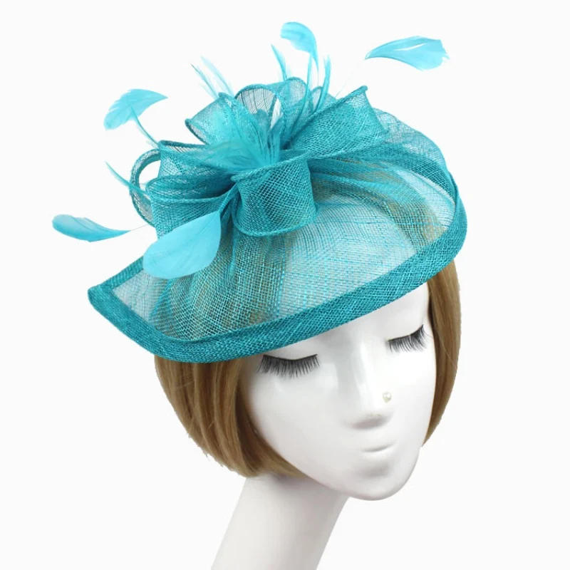 Women Feather Fascinator Base Hat Brand 