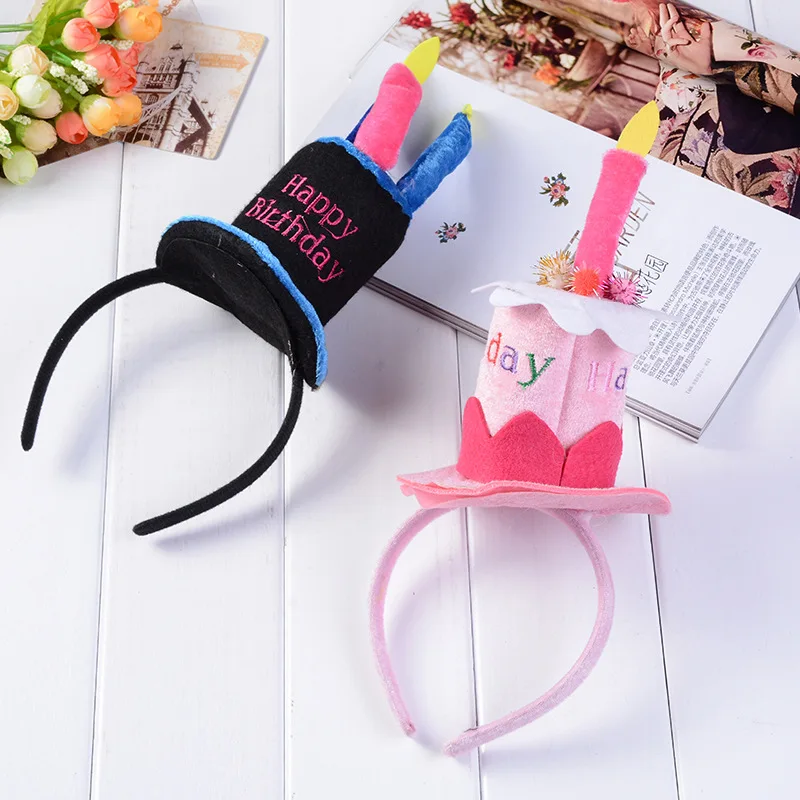 

Funny cake candle headband Headwear Boy girl Party Photobooth props supplies decorative gifts