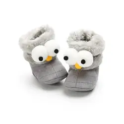Обувь для маленьких девочек зимние для маленьких мальчиков и девочек обувь сапоги младенцы теплая обувь из искусственного меха Детские