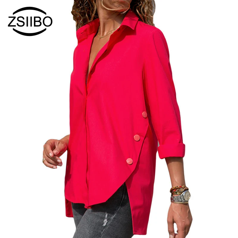 

women tops and blouses for office Long Sleeve Fashion New Arrival 2019 autumn work Overalls Top Plus Size Female Clothing