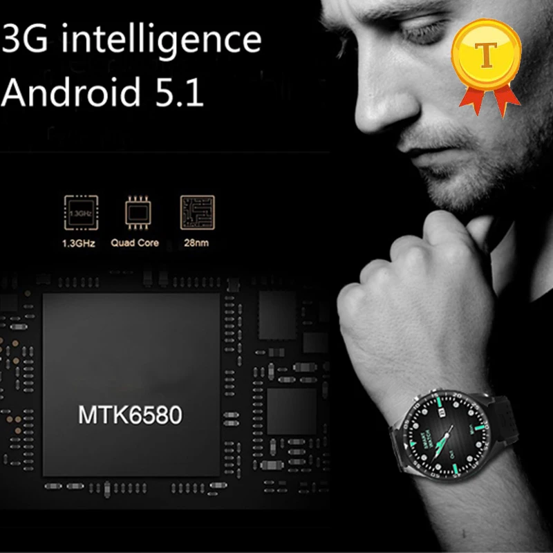 

2018 1.39 inch AMOLED Screen WIFI 2GB RAM 16GB ROM GPS 3G Android Smart Watch with camera alarm mp3 mp4 whatsapp message remind