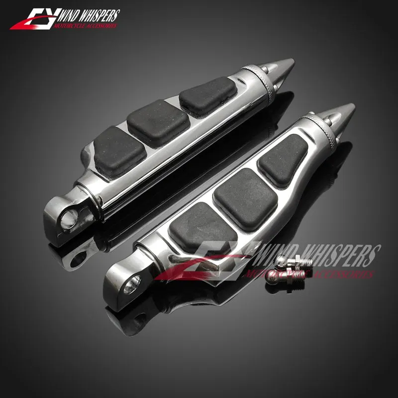 Модифицированные универсальные остроконечные подножки для Harley Dyna Sportster Iron XL 883 1200X48 Softtail Fat boy V-Rod Road King - Цвет: chrome
