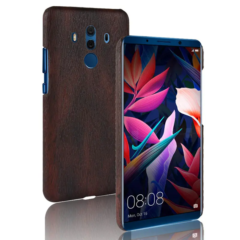 

SuliCase Leather Case for Huawei Mate 10 Pro Wood Grain Hard Case Cover for Huawei Mate 10 Pro 10Pro 6.0" Hard PC Frame Cover