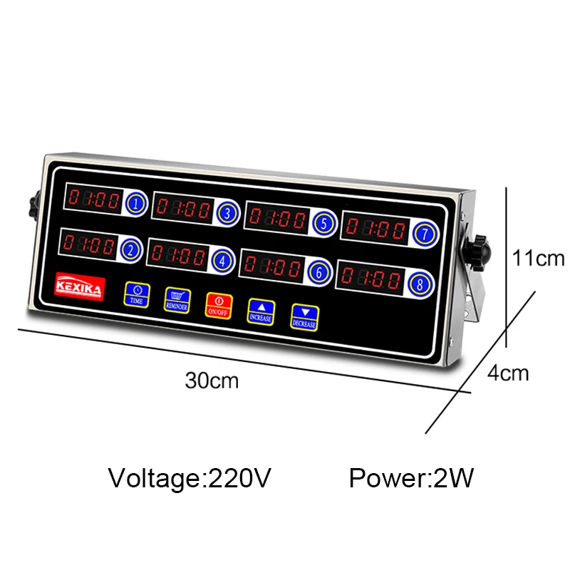 Коммерческих восьмой 8 канальный ключ кухонный таймер цифровые кнопки сроки напоминание Ресторан громкий сигнал тревоги обратного отсч