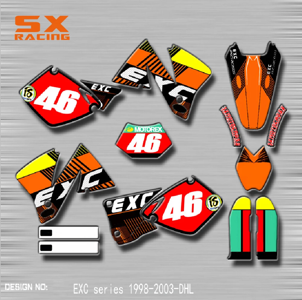 Наклейки для мотоциклов на заказ, Набор наклеек для KTM EXC SX SXF SXS SMR XC XCF XCW XCFW 125-525 Dirt Bike
