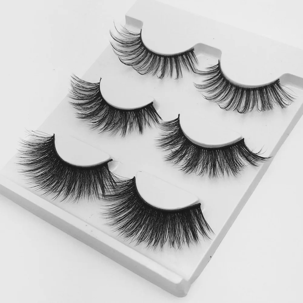 Mix 3 Pairs 3d mink lashes natural false eyelashes thick ...