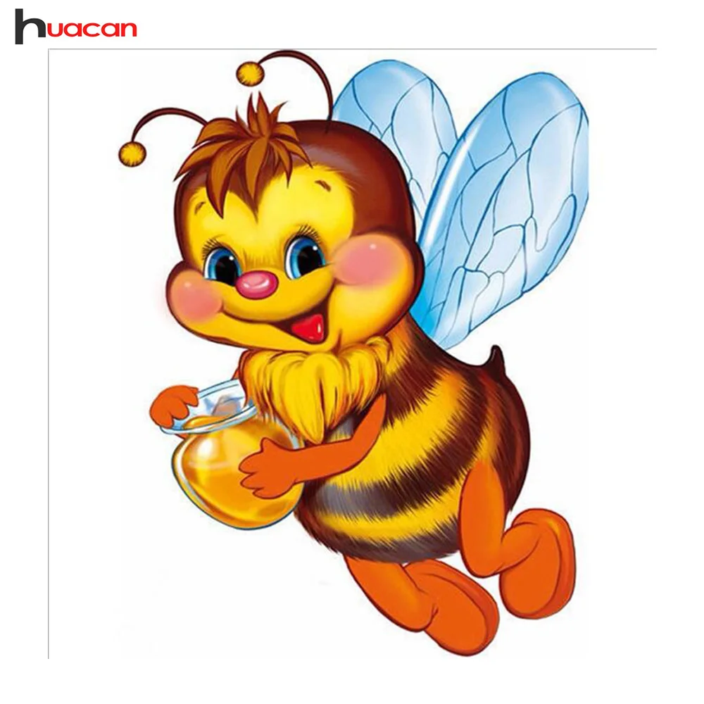 

Huacan DIY Diamond Painting Cartoon Bee Embroidery Full Square Diamond Cross Stitch Mosaic Rhinestone Handmade Hobby