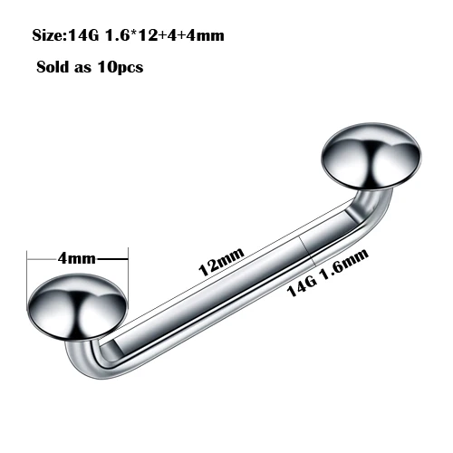 10 шт./лот G23 Титан пирсинг микродермальный якоря титановая Штанга пирсинг прямой соединитель с внутренней резьбой штанга гантельного типа поверхности полоска с основной частью ювелирные изделия - Окраска металла: T4707x10