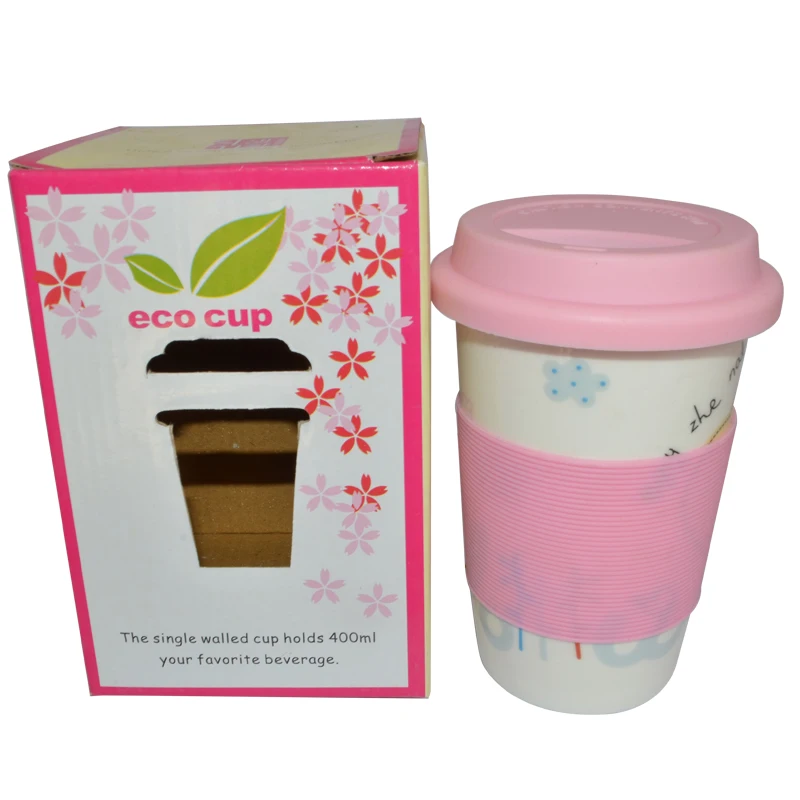 Hot 350ml Coffee Mug Cups Single Layer Silicone Sleeve Hot 350ml Coffee Mug Cups Single Layer Silicone Sleeve Cup Tea Tumbler Ceramic With Lid Caneca Canecas In Mugs From Home Garden
