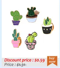 Potted Plant Cactus Enamel Pins Metal Lovely Badges Brooch Vintage Brooches For Women Jewelry Clothing Collar Lapel Accessories