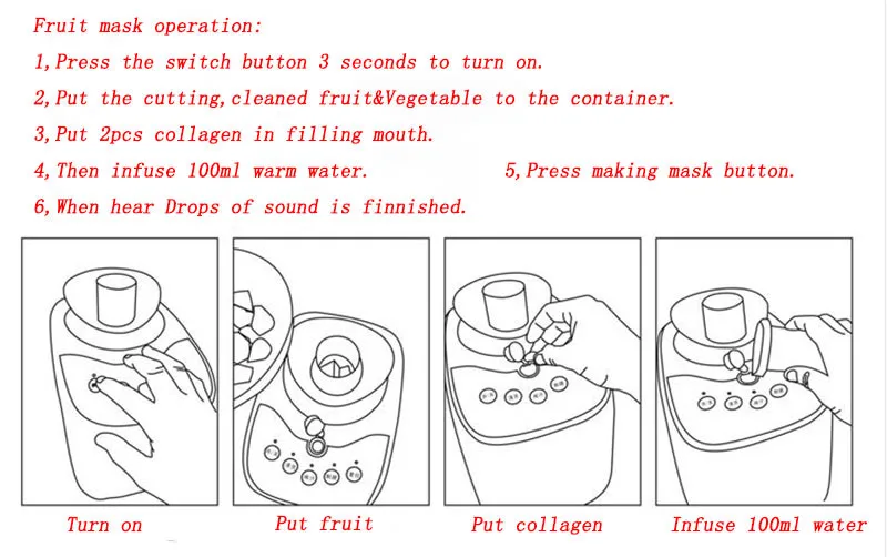 1 шт. 220 В DIY чистое натуральное фруктовое и растительное устройство для приготовления маски для мужчин и женщин Макияж фруктовая маска натуральная маска для лица