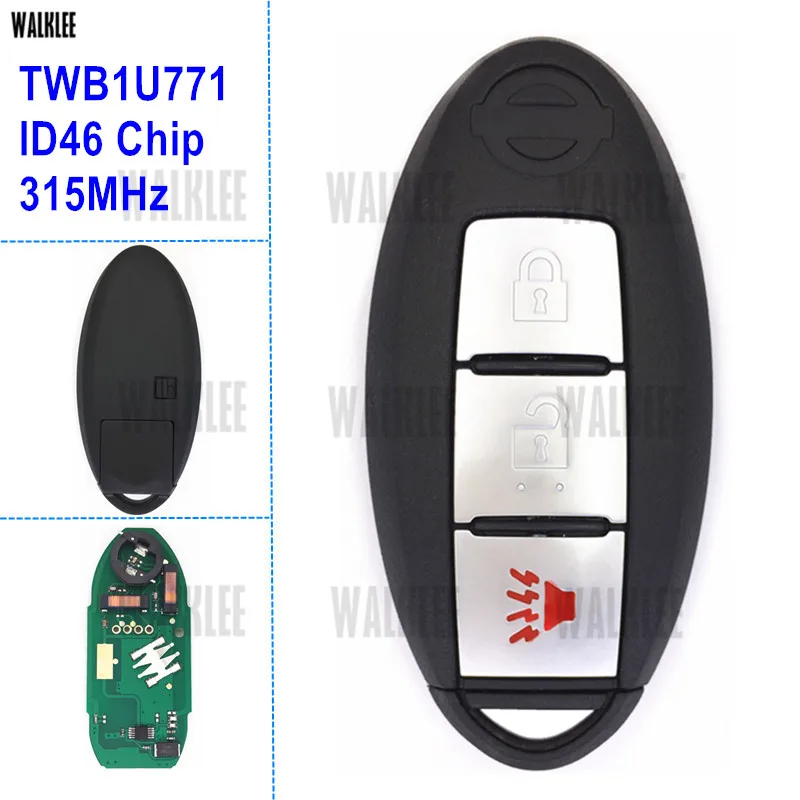 WALKLEE Smart Remote Key fit for Nissan March Sunny Tiida Livina Sylphy Model Number: TWB1U771 FCC ID: CWTWB1U771