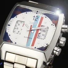 Jaragar Sport Design Clock Rectangle Design relogio Genuine Leather Strap Mens Watches Top Brand Luxury Automatic Wrist Watch