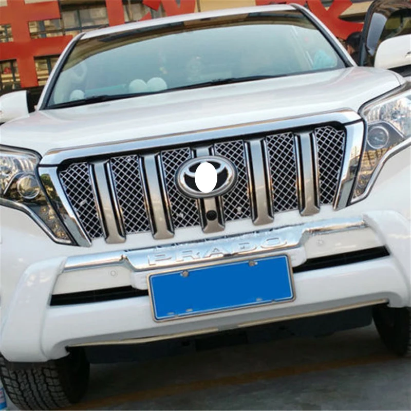 Для Toyota Prado Fj150- нержавеющая передняя решетка оправа с решеткой сотовая сетка крышка насекомое сетка автомобиль Стайлинг Аксессуары 6 шт
